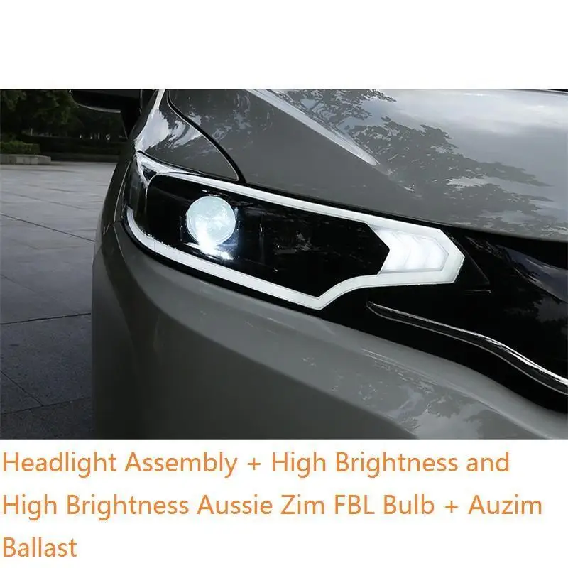 MODEL D Drl аксессуар Cob внешняя лампа дневные ходовые светодиодные фары передние противотуманные задние Автомобильные фары в сборе 14 15 16 17 для Honda Fit - Цвет: MODEL D