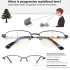 Многофокальные прогрессивные очки для чтения с защитой от УФ-лучей в футляре, мужские очки для зрения с защитой от синего цвета, оправа из сплава, мужские очки с автоматической регулировкой