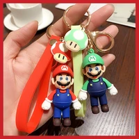 anime game mario keychain ring cute cartoon men women schoolbag mobile phone ornaments car key accessories key ring small gifts