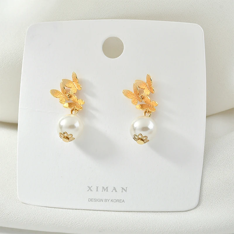 Серьги-гвоздики ручной работы с медным покрытием из настоящего золота 18 карат