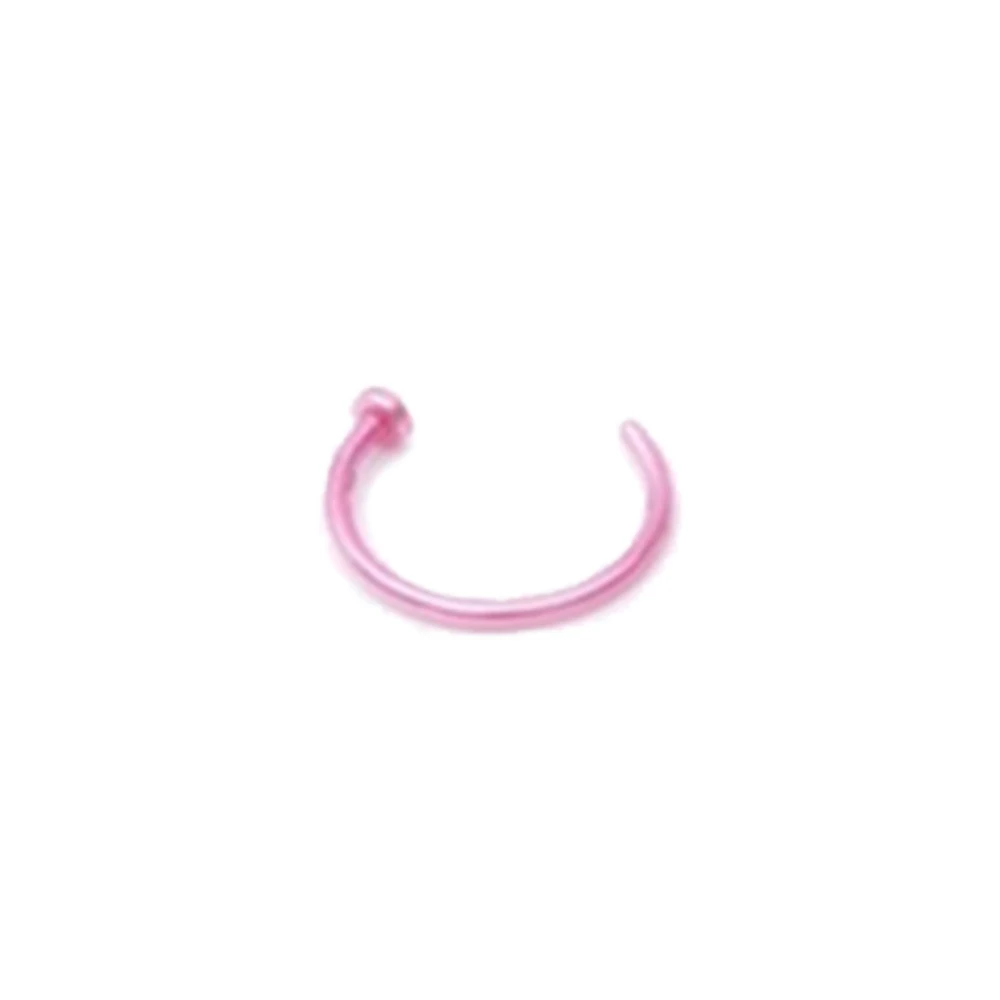C-Pink 1 шт. клипсы обертывание серьги козелок из нержавеющей стали 2 кольца ухо манжеты клип нос кольцо поддельные пирсинг ювелирные изделия для тела Dilataciones Falsas - Окраска металла: C-Pink