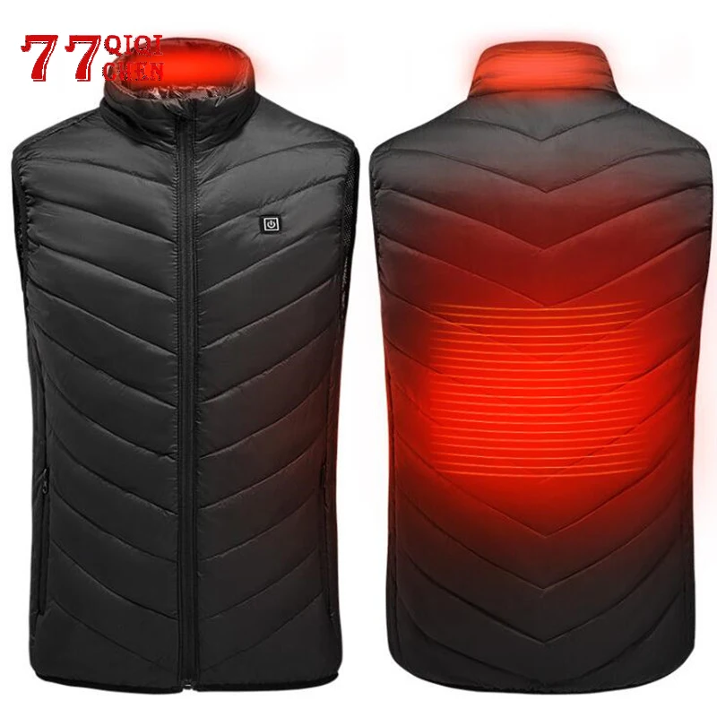 

Electric Heated Vest Sleeveless Waistcoat Coat USB Thermal Clothing Men Women Winter Heating Jacket Outerwear Male Heated Vest