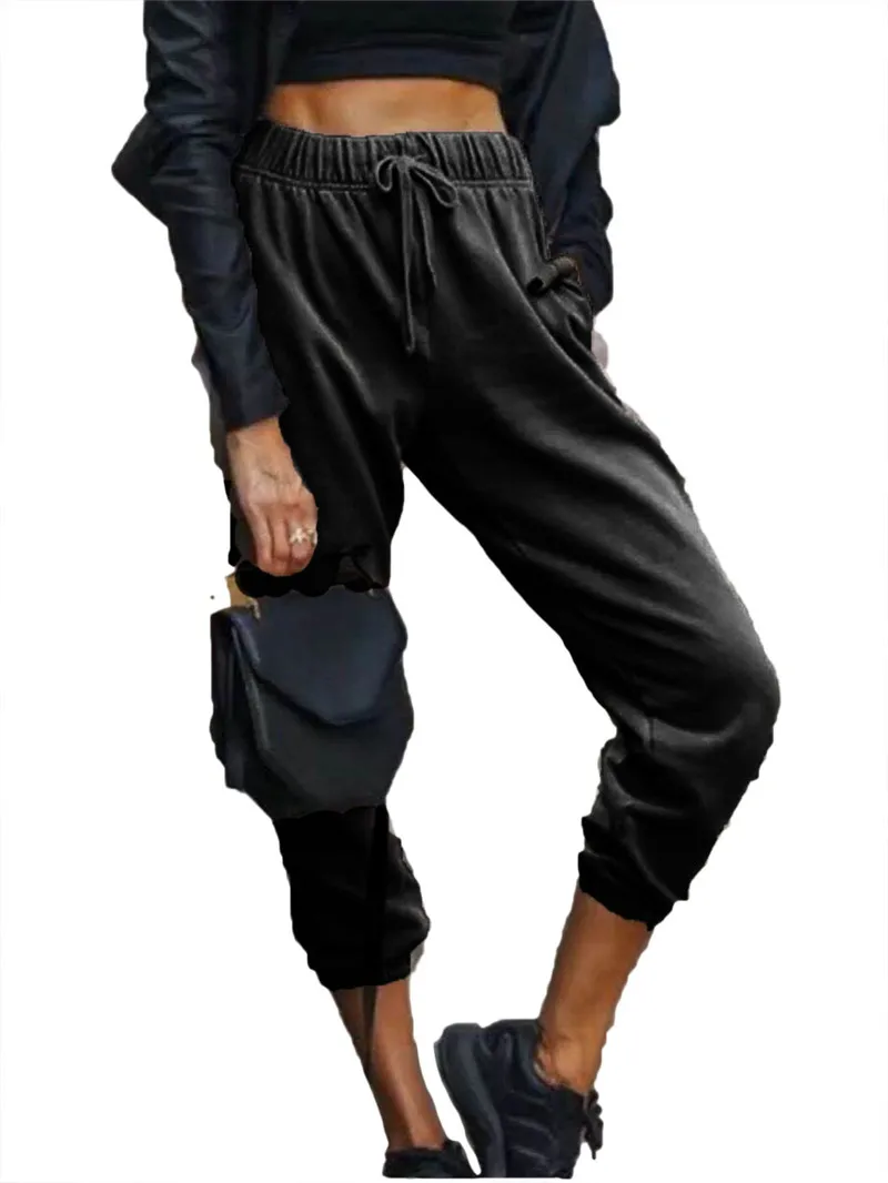 

Women's Pants Casual High Waist Drawstring Waistband Trousers with Pockets for Vacation Travelling Party