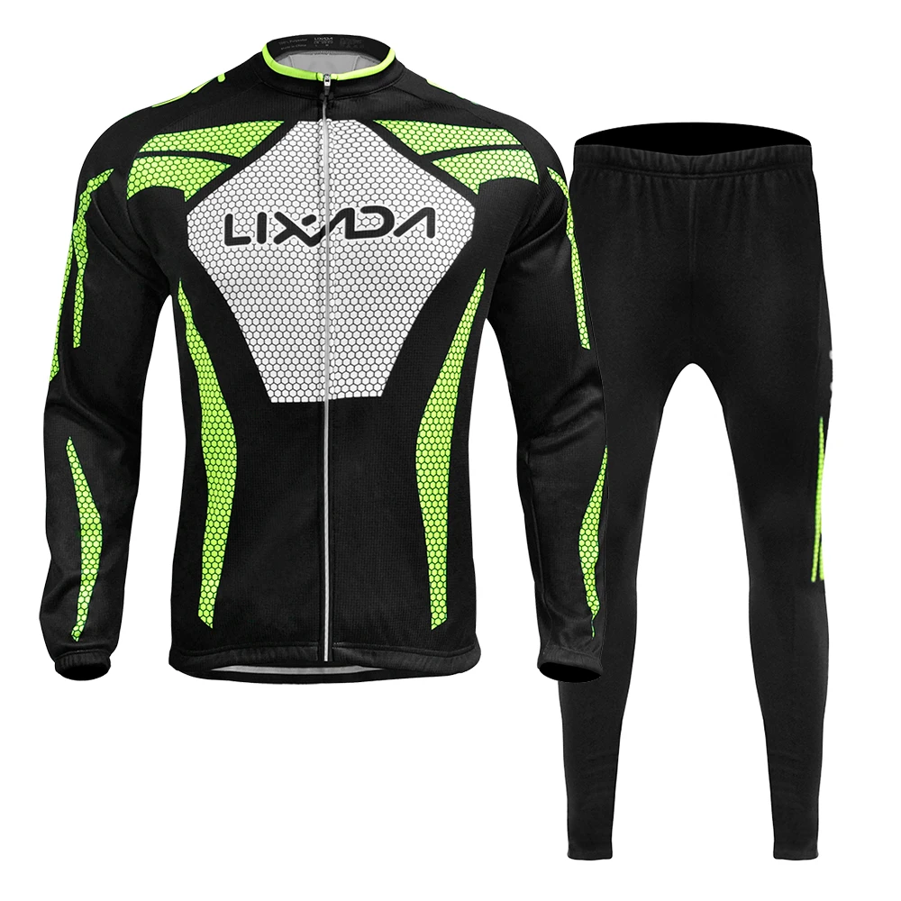 Lixada Мужская зимняя одежда с длинным рукавом для велоспорта комплект из теплого