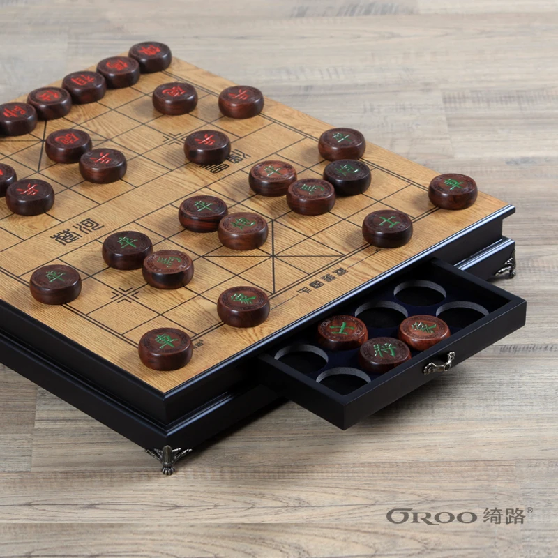 

Luxury Rosewood Chinese Chess Set Large Creativity Simple Chess Folded Board High-end Gift Ajedrez Madera Family Games EK50QL