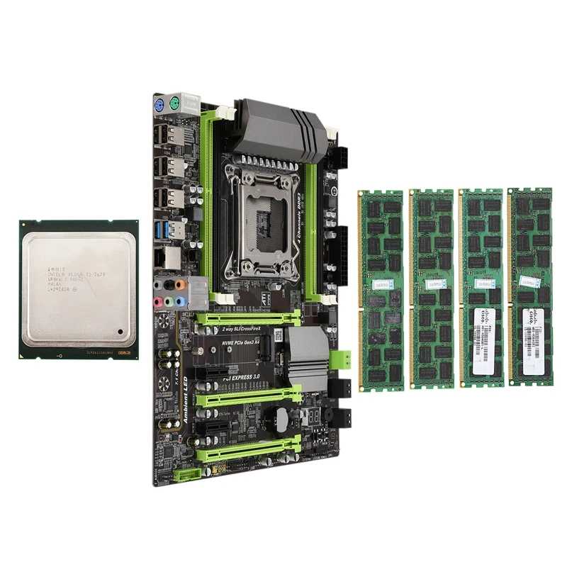 Материнская плата X79 LGA2011 Combo с ЦП E5 2620 4 канальный 16 Гб (4X4GB)DDR3 ОЗУ 1333 МГц NVME M.2 слот