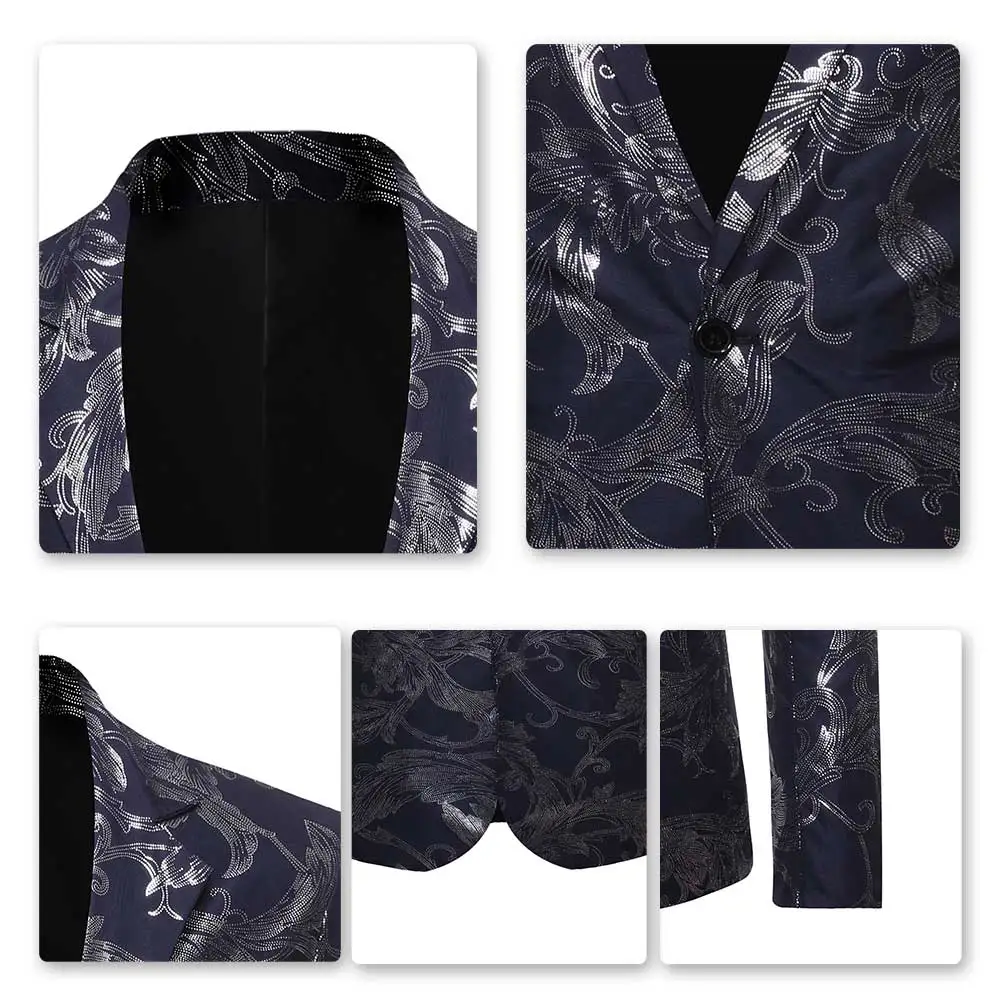 Мужской пиджак на одной пуговице черный и темно-синий для свадебных торжеств