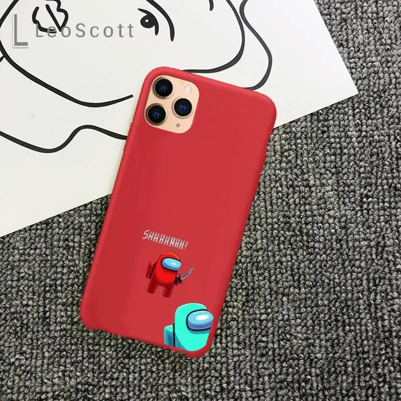 

Among Us funny cartoon game Phone Case Candy Color for iPhone 11 12 mini pro XS MAX 8 7 6 6S Plus X 5S SE 2020 XR