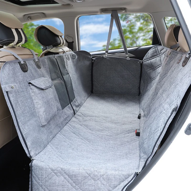 

Pet Dog Car Mat Waterproof Cationic Quilted Car Rear Seat For Cat Dog Travel Mat Hammock Removable Lamb Velvet Mat Pet Carrier