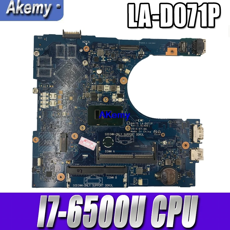 CN-0RV4XN RV4XN I7-6500U для Dell INSPIRON 15 5559 материнская плата для ноутбука AAL15 LA-D071P REV: 1,0(A00) Материнская плата