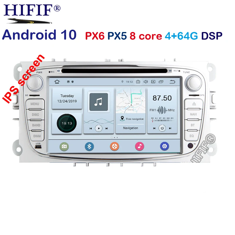 baratas Px6 Dsp Ips Android 10 2 Din Carro Dvd Para Ford Focus Mondeo S-MAX C-MAX Galaxy Kuga Reprodutor Multimídia Gps Rádio Estéreo Auto Audi