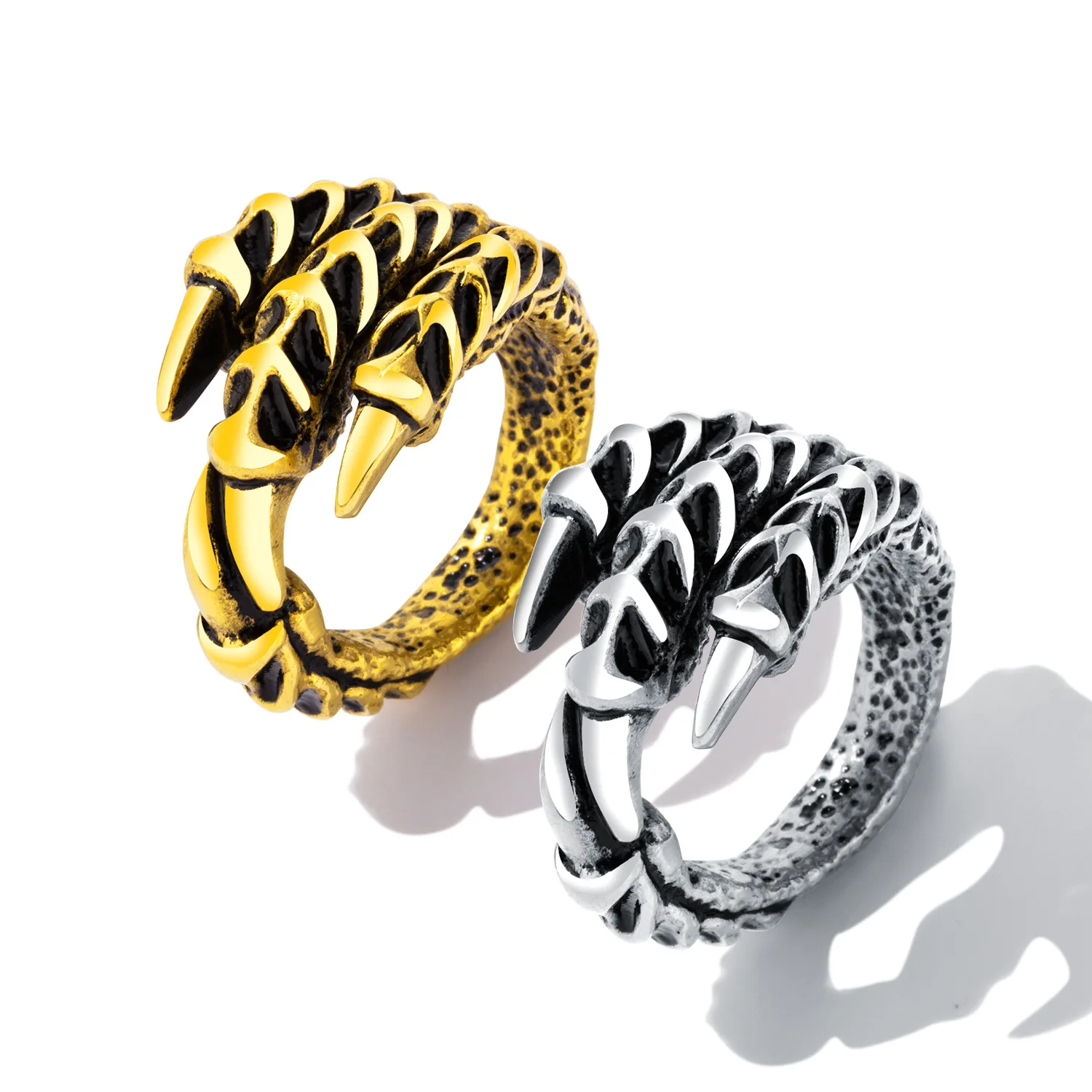 

CARLIDANA 2022 Fashion Punk Evil Claw Stainless Steel Ring for Men Cool Vintage Demon Finger Ring Gold Plated Jewelry for Gifts