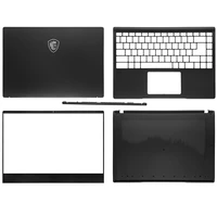 new laptop lcd back coverfront bezelpalmrestbottom casehinge cover top back case for msi modern 14 ms 14d1 14d2 m14 black