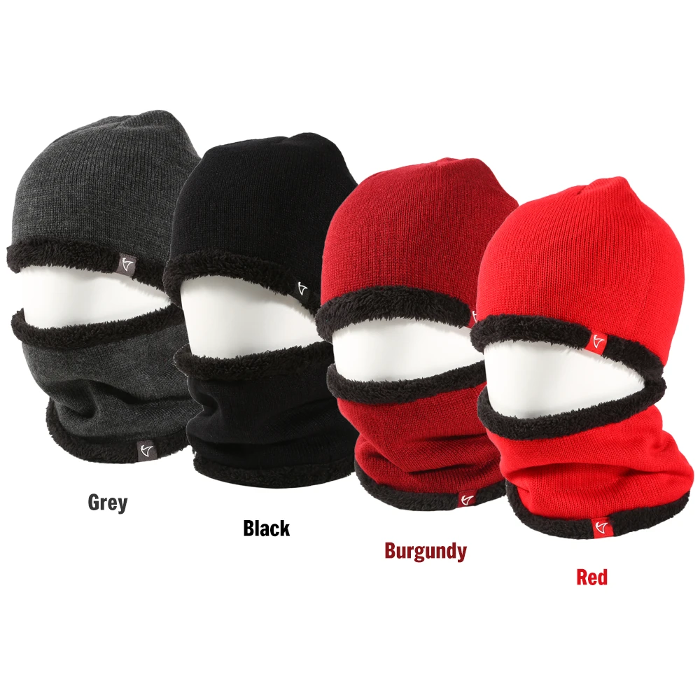 Мужская и женская теплая вязаная шапка с подкладкой ветрозащитный шарф Набор