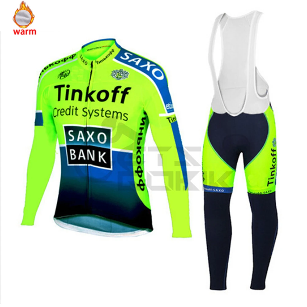 Зимняя велосипедная форма Pro команда майки комплект для мужчин с длинным рукавом