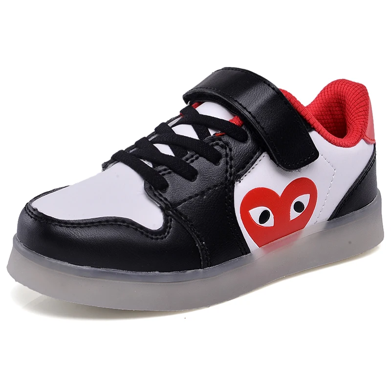 2018 Популярные черные новые детские светящиеся кроссовки светящаяся обувь для