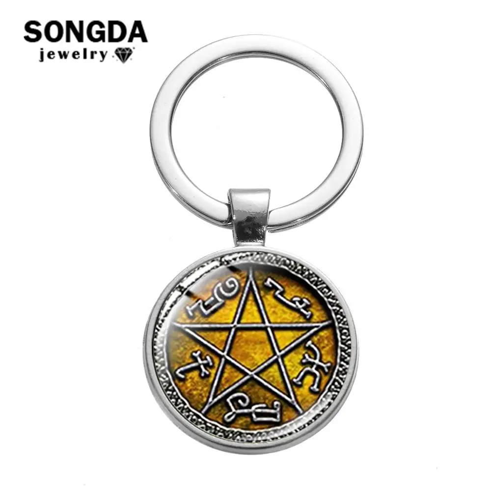 SONGDA Сверхъестественное Devils ловушка брелок Винтаж с принтом в виде пятиконечных
