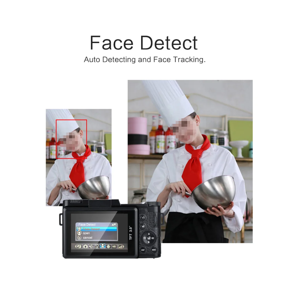 

24 Million Pixel Professional 1080p Shooting Beauty 3.0 Inch Camera Battery And Wide-angle Lens Included (Black)
