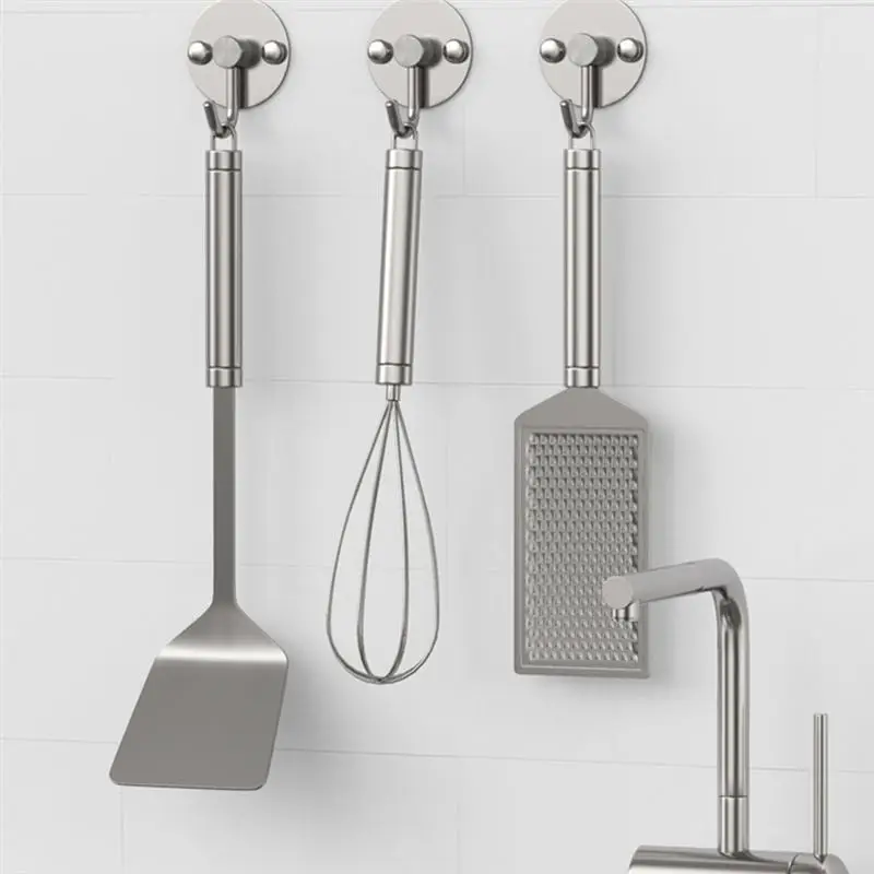 

2Pcs Durable Free Punch Hook Stainless Steel Hook Bathroom Kitchen Door Hook