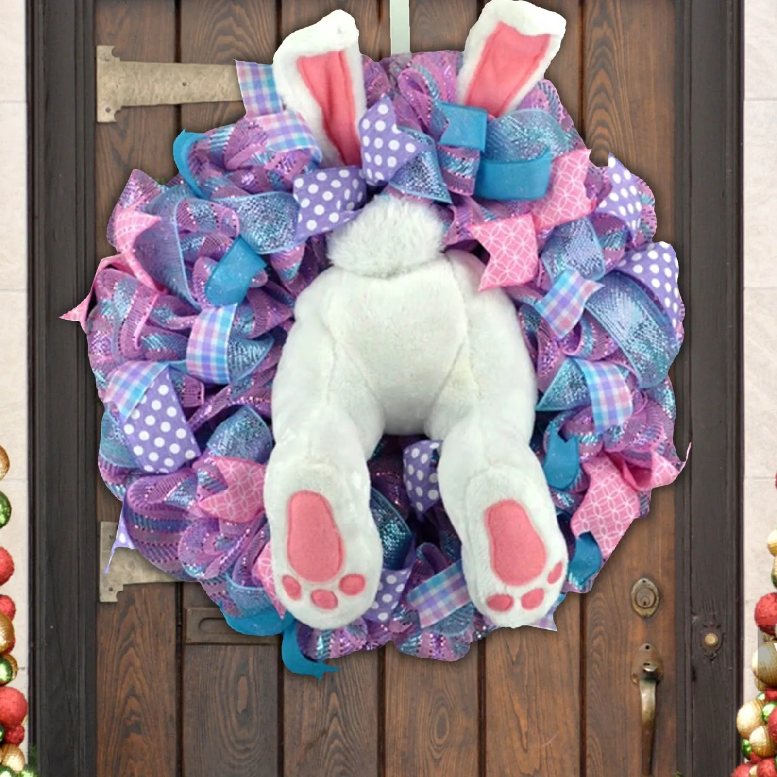 

2021 Easter Decoration Cute Thief Bunny Butt With Ears Cartoon Bunny Shape Cute Ornaments Indoor And Outdoor Doors Decoration