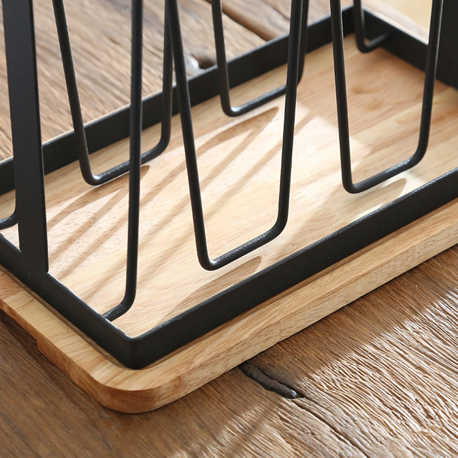 

Wrought Iron Drain Cup Holder 6 Hooks Glass Cup Storage Rack Living Room Cups Organizer Shelf Kitchen Tools Home Accessories