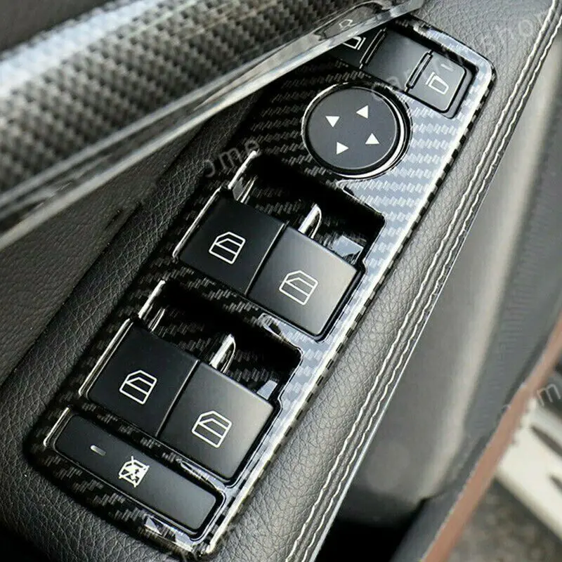 

Carbon Fiber Window Lift Switch Button Cover For Mercedes benz A B C E CLA ML GL