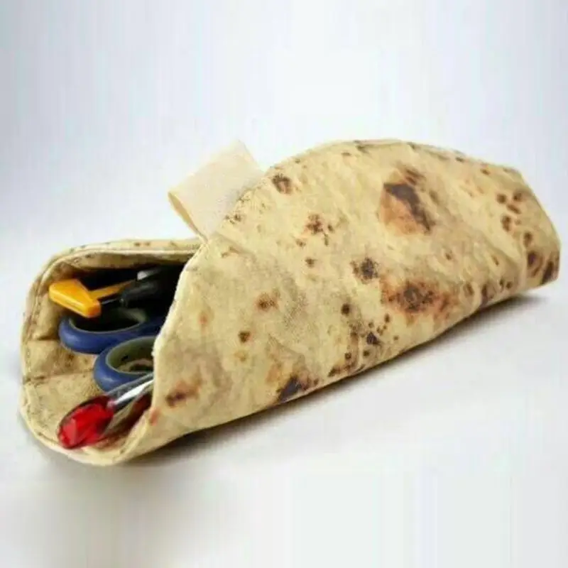Gift Office Burrito Roll Large Capacity Pencil Case Cute Student School Funny Stationery Accessory Storage Artificial PU Wrap | Дом и сад