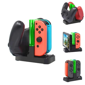 4 in1 charging dock for nintend switch joy con controller led charger for nintendo switch pro gamepad charge stand ns switch free global shipping