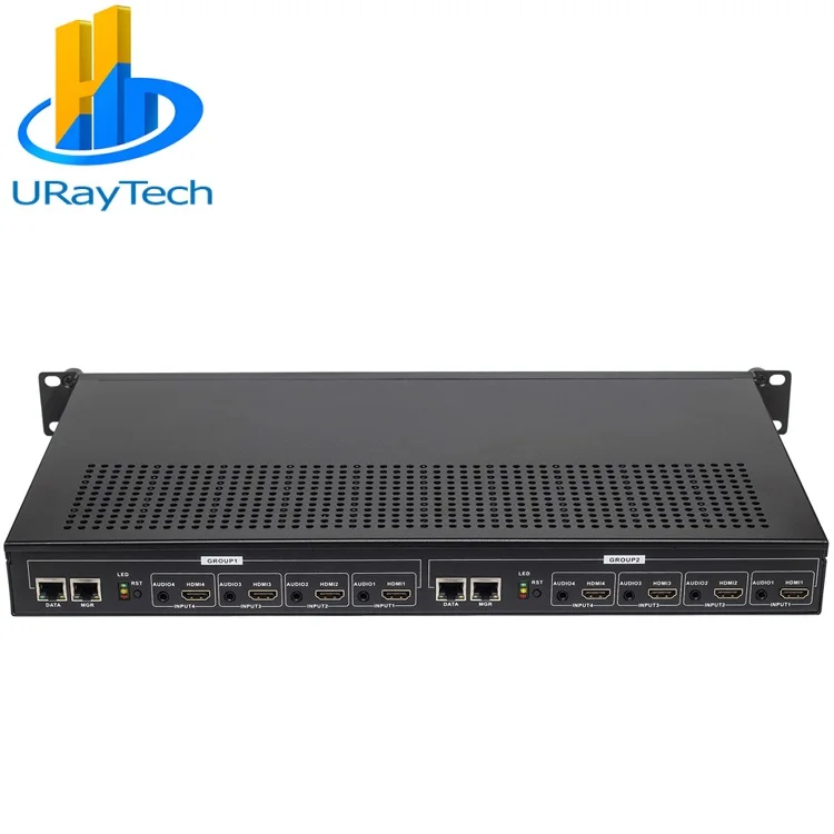 

URay 1U Rack HEVC H.265 H.264 HDMI Video Stream Encoder Live Streaming HD IPTV Encoder 8 Channels HDMI To RTSP Encoder