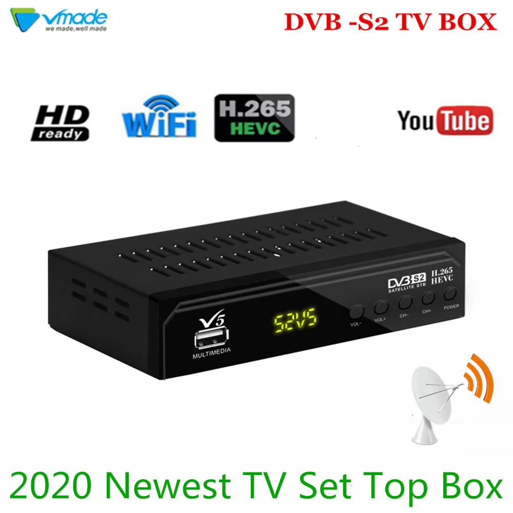 ТВ приемник Vmade DVB S2 H.265 HEVC Super V5 поддержка Bisskey Youtube M3U WIFI 3G HD цифровой спутниковый