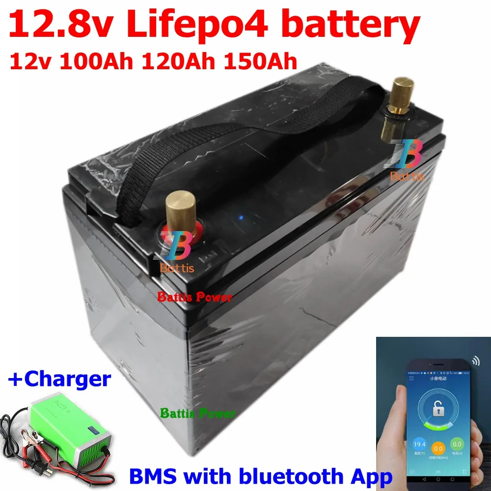 Водонепроницаемая батарея Lifepo4 BMS 12 В 1200 Ач с bluetooth для Вт солнечной системы
