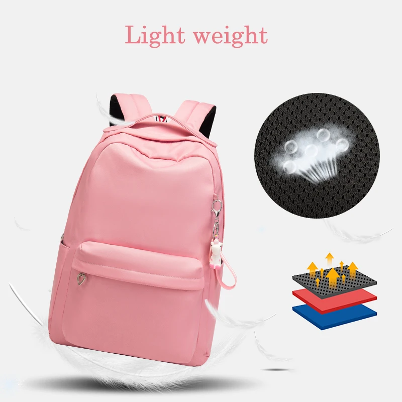 Teenager School Backpack Pen Case Set Female Waterproof Light Weight Schoolbag Classic School Backpack Mochilas Pen Box Optional
