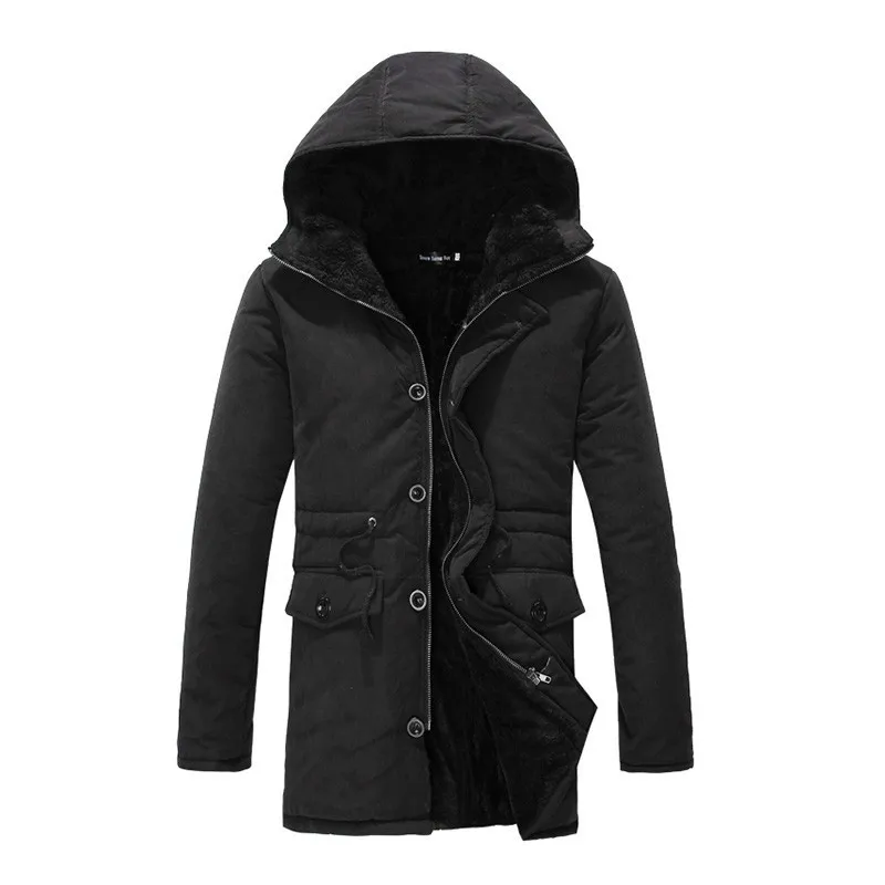 Parka Men Fur Hood Warm Long Trench Coat Men Puffer Military Warm Winter Jacket Men Tactical Bomber Army Men Winter Jacket