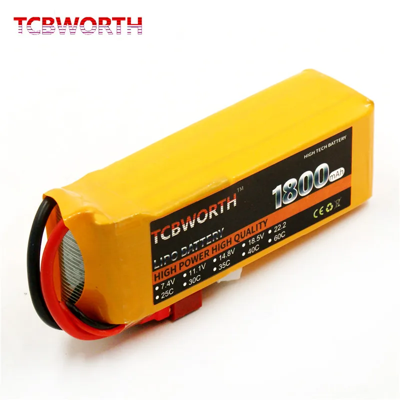 tcbworth 4s rc lipo аккумулятор 148 в 1800 мач 30c 60c для
