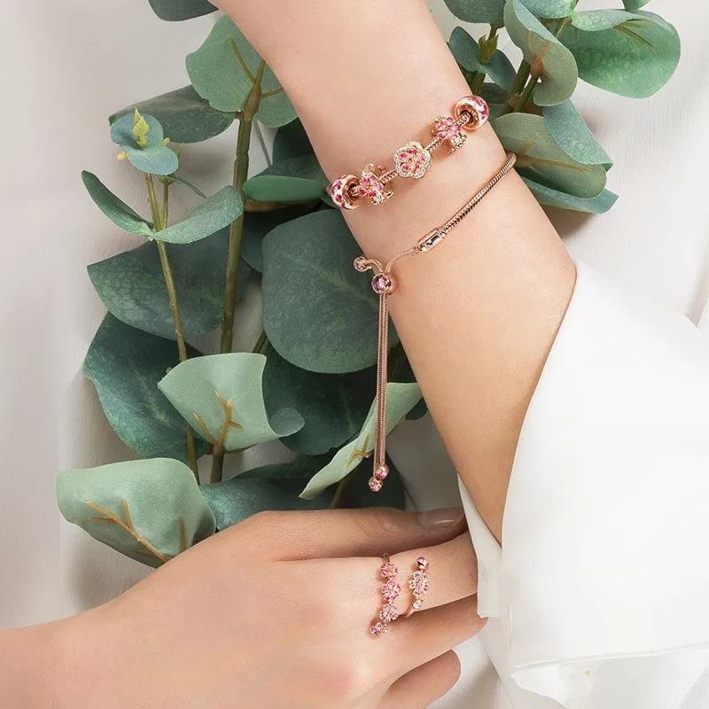 

100% 925 Sterling Silver Original Engraved Long Peach Series Bead Factory Direct Batch Free