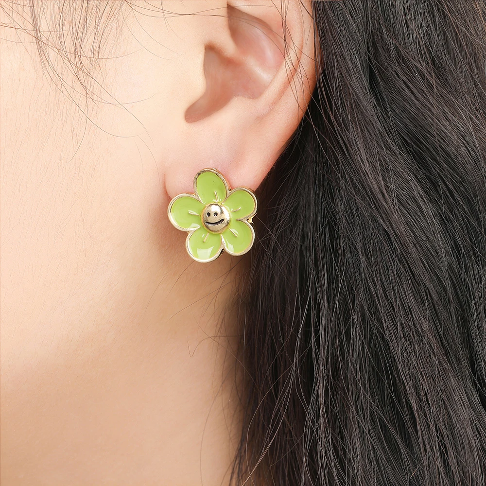 

WYBU Five Color Cute Flower Stud Earring For Women Girl Gift Newest Plant White Earing Earrings kpop Jewelry accessories
