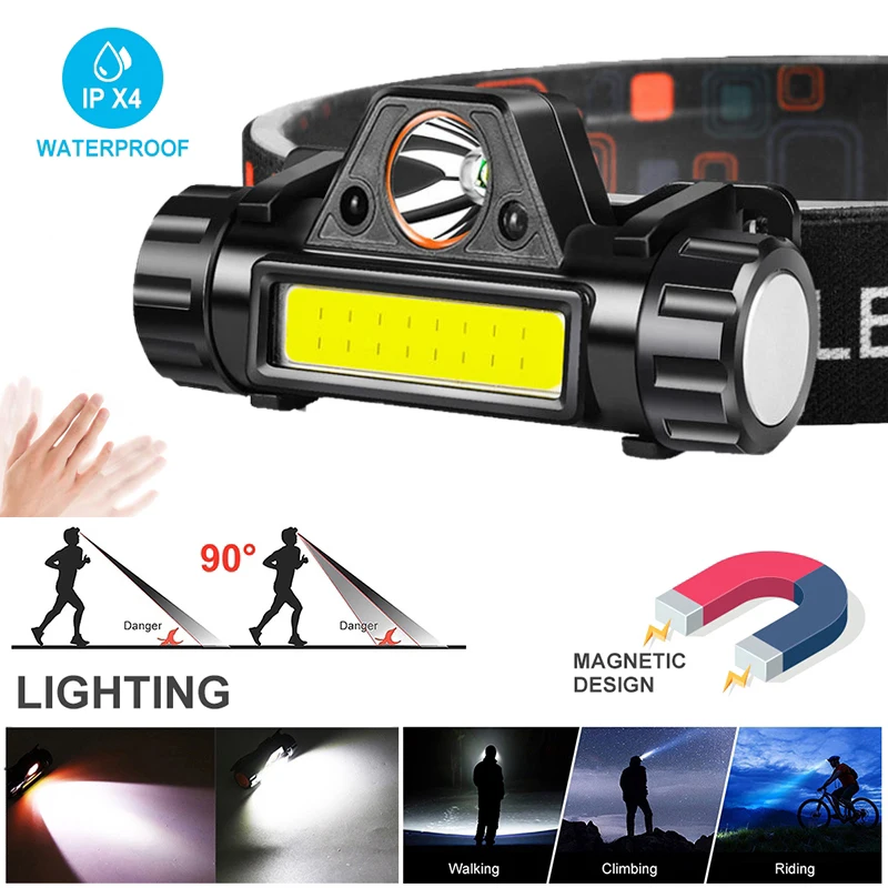 Светодиодный фонарь с датчиком движения аккумуляторный водонепроницаемой