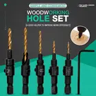 Набор сверл для зенковки Mintiml, комплект из 5 насадок для сверления пилотных отверстий для винтов размером #5 #6 #8 #10 #12, для работ по дереву