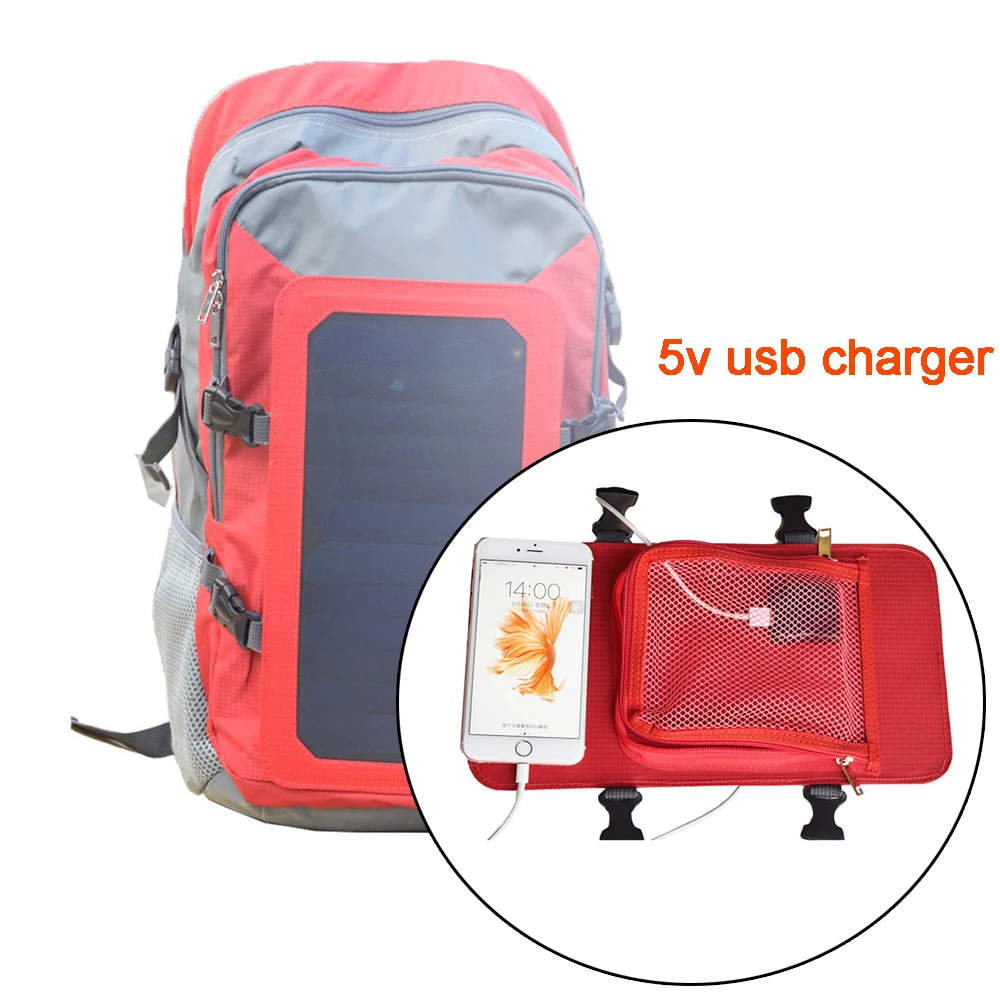 солнечная батарея панель рюкзак 6w 6v 5v USB зарядное устройство большой мужской