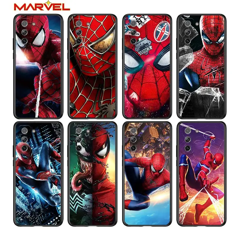 

Spiderman Marvel for Samsung Galaxy S21 Ultra Plus Note 20 10 9 8 S10 S9 S8 S7 S6 Edge Plus Black Soft Phone Case