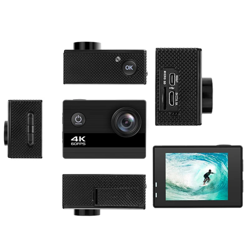 Экшн-камера Go pro Ultra 4 K/60FPS камера WiFi Спортивная экшн-видеокамера s 170D Подводная Водонепроницаемая камера 2,4 пульт дистанционного управления