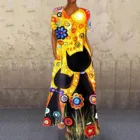 Женское Повседневное платье с коротким рукавом и круглым вырезом