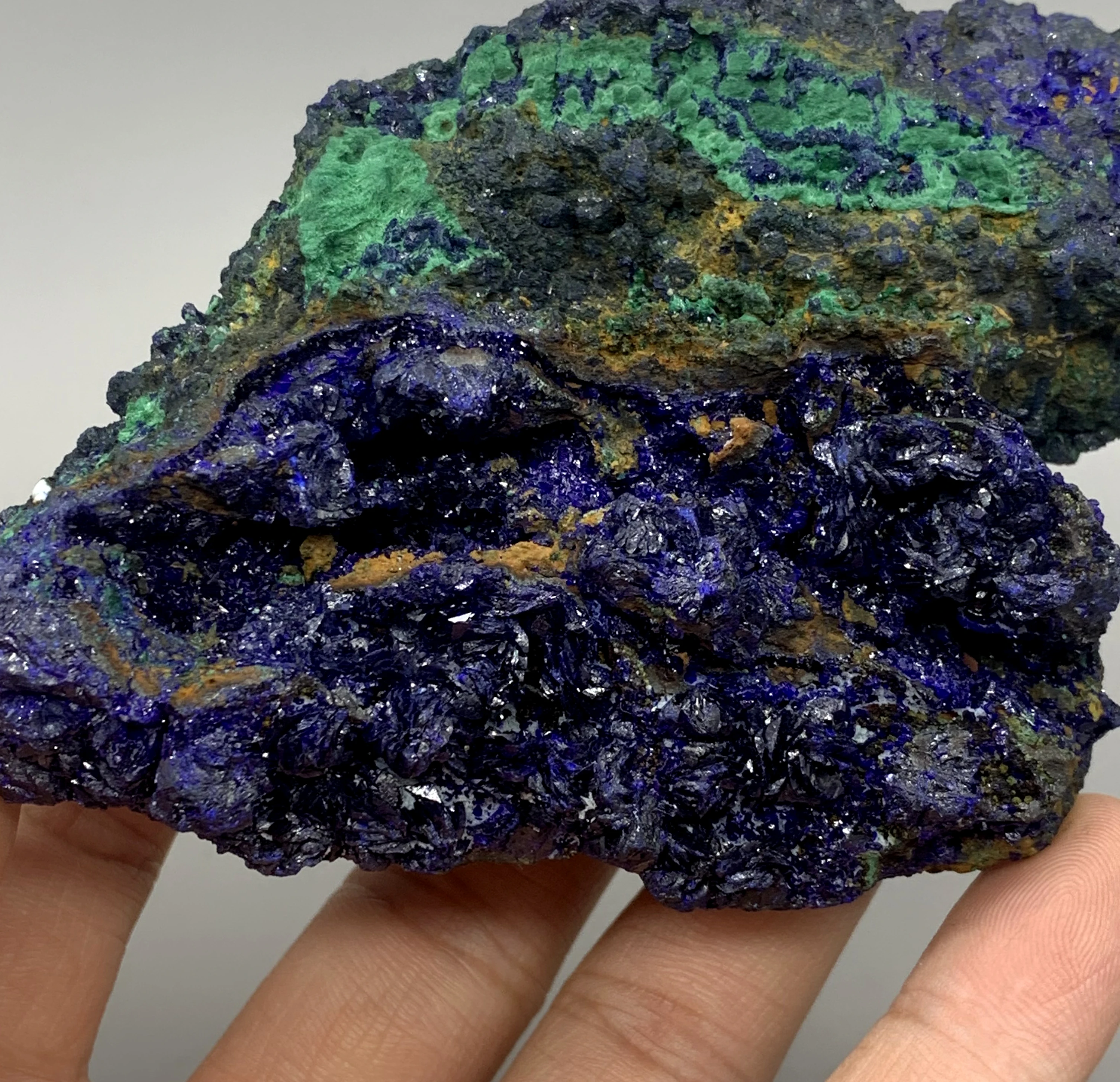 

Натуральный красивый Азурит и малахит, 278 г, симбиотический минеральный образец, Кристальные камни и кристаллы, исцеляющий кристалл