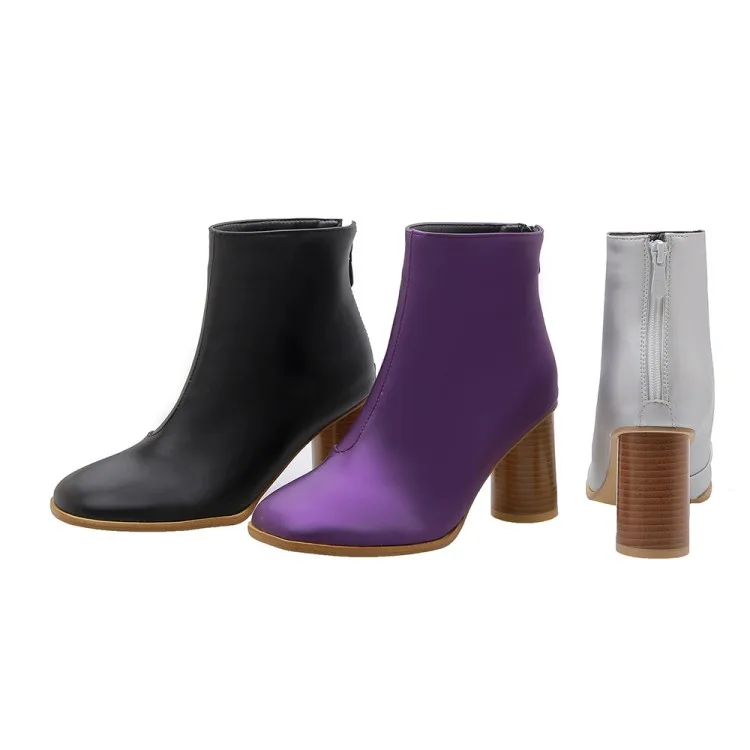 

Big Size 9 10 11-17 boots women shoes ankle boots for women ladies boots shoes woman winter Back zipper round head round heel