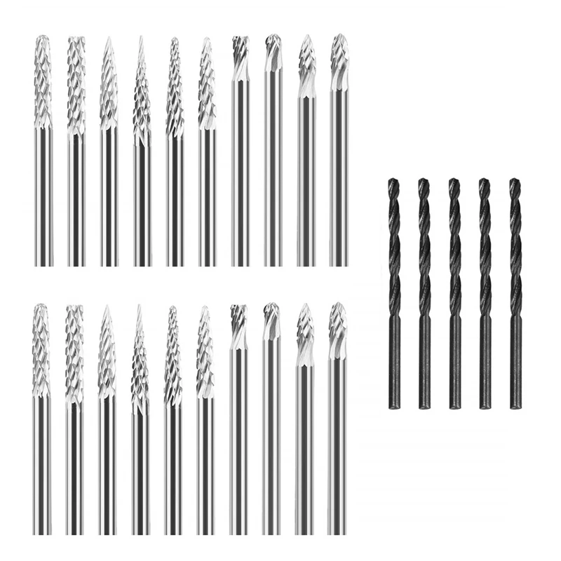 

Retail 25Pcs Rotary Cutters,End Mill Rotary Steel Bit Files Diamond Drill Bits,Rotary Tool With 1/8Inch Shank For DIY Carpentry