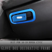 glove box covers for honda civic 2016 2019 10th gen center glove box decorative frame trim stickers car interior accessories