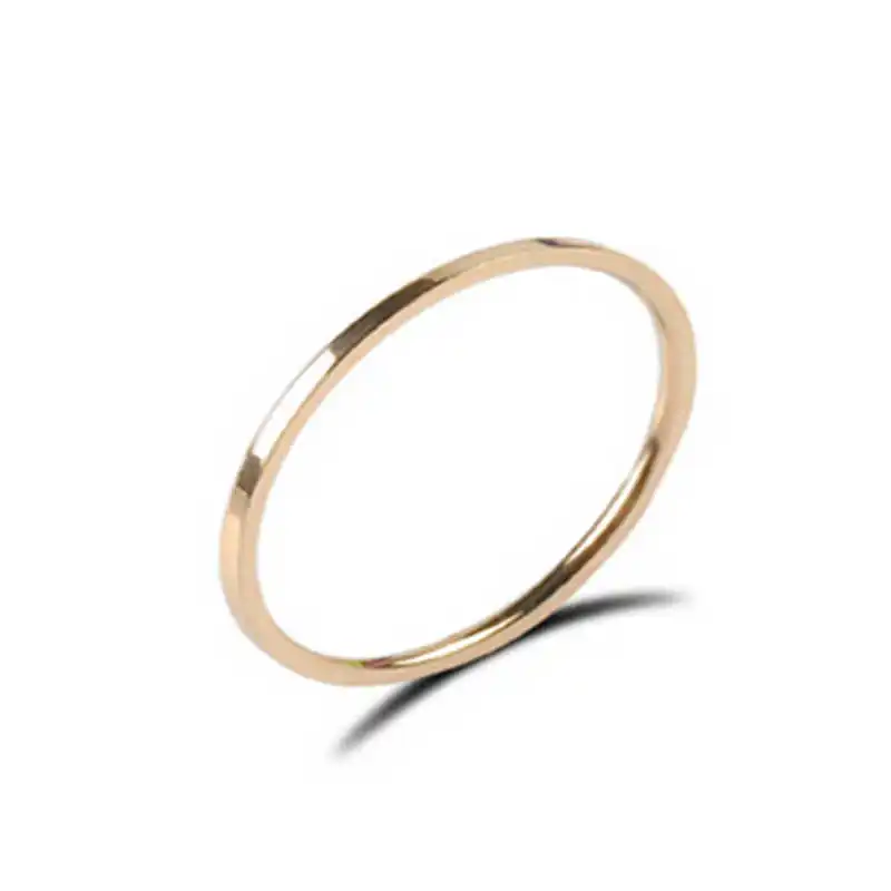 Гладкие парные кольца из нержавеющей стали золотого цвета простые женские