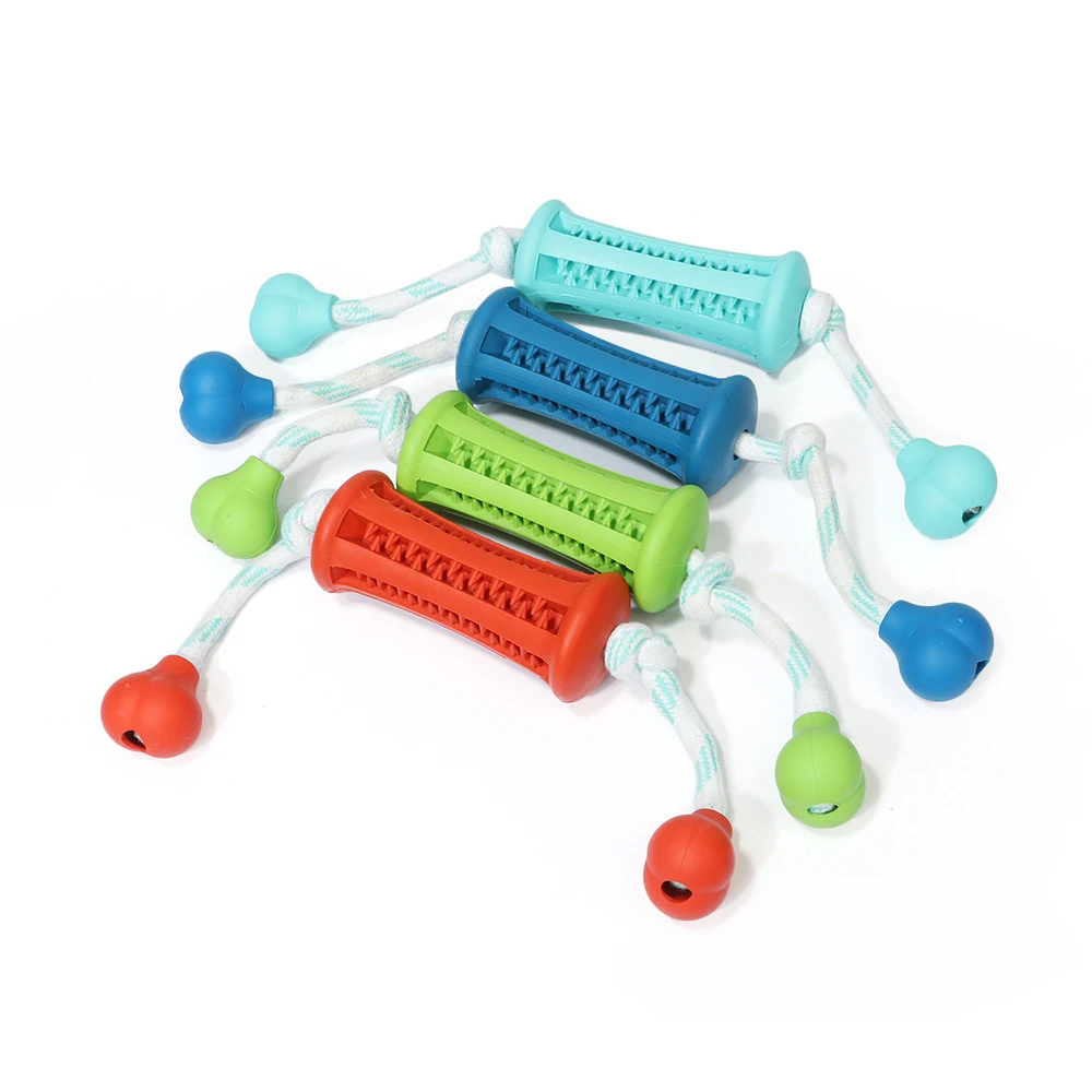 

Pet Dogs Chew Molar Rubber Toys dog leakt food through Rope Resistant to Bite Interactive Toy for small large Dog to Clean Tooth