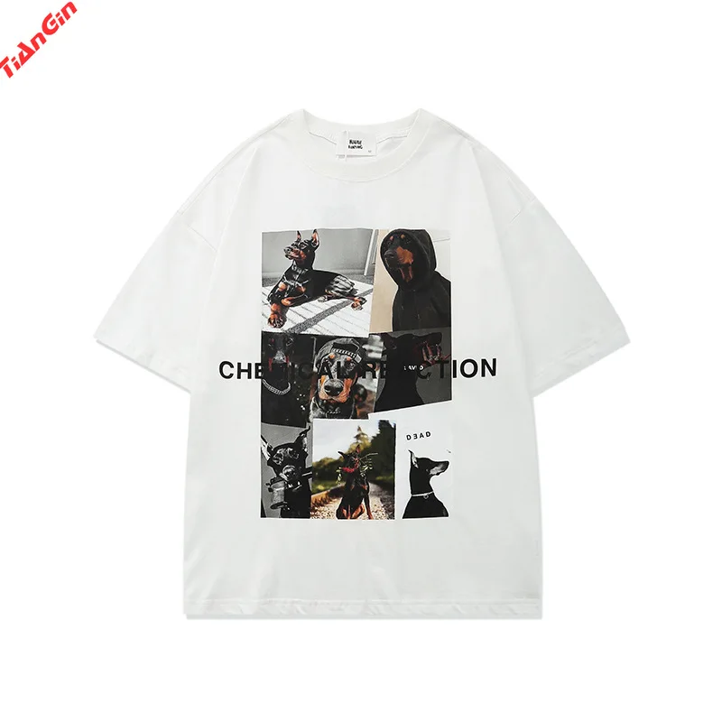 

2021 fashion new cool loose print street style oversized short-sleeved casual T-shirt O-neck hip-hop sports short-sleeved top