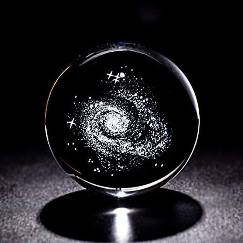 60 мм 3D гравировка Galaxy солнечная система хрустальная лампа ночник светящийся